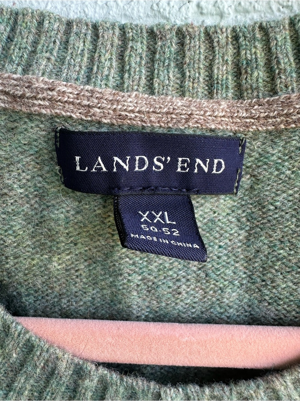 Lands end men’s green lambsWool sweater size xxl - Picture 4 of 5